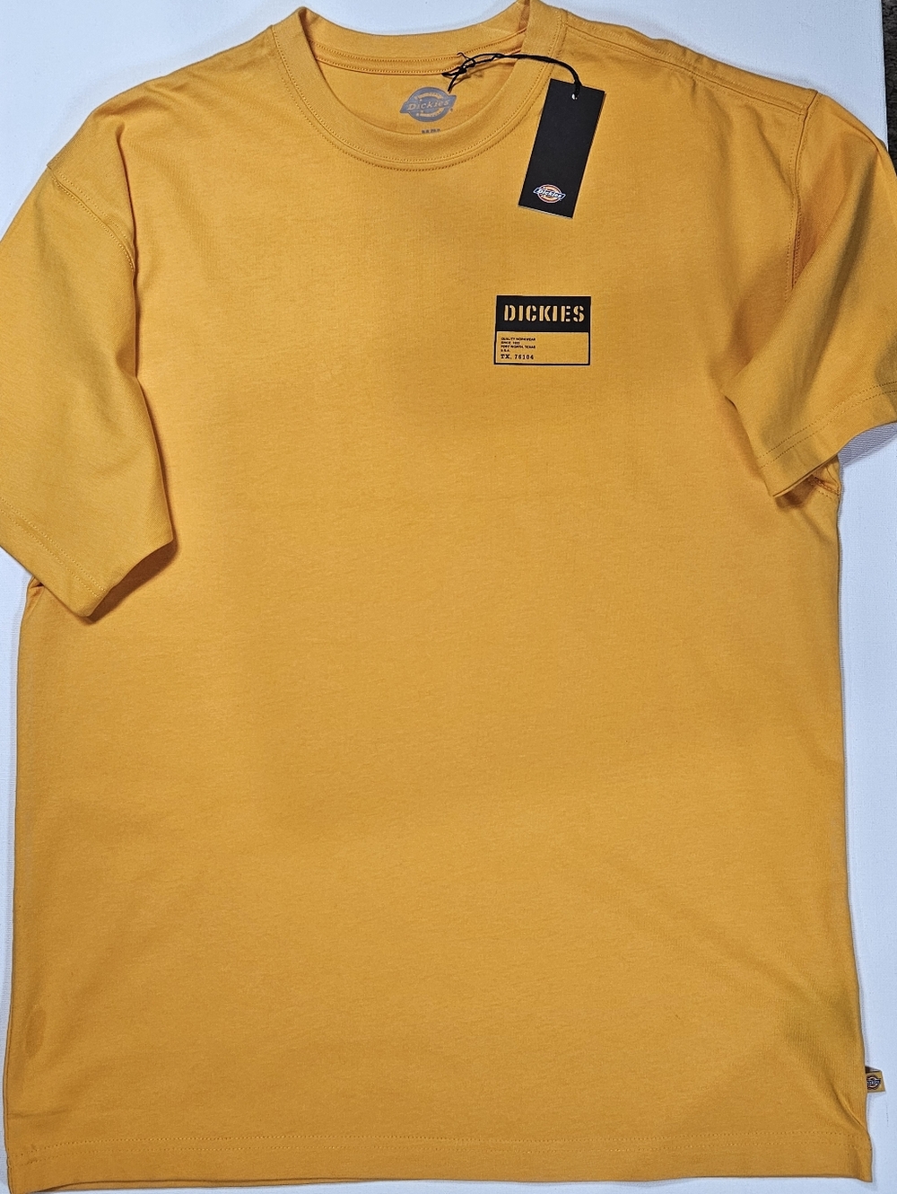 NWT Dickies T-shirt Mens Medium Yellow Black Graphic Outdoor Workwear Tee